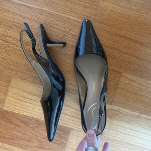 Sam Edelman Black Patent Slingback Pointed Pumps